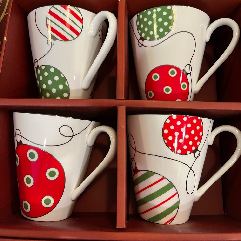 LENOX Merry And Bright Set of 4 Mugs - Whimsy Ornament Mugs